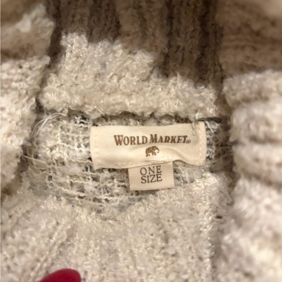 World Market Plaid Cowl Neck Poncho Sweater | One Size - Picture 5 of 5